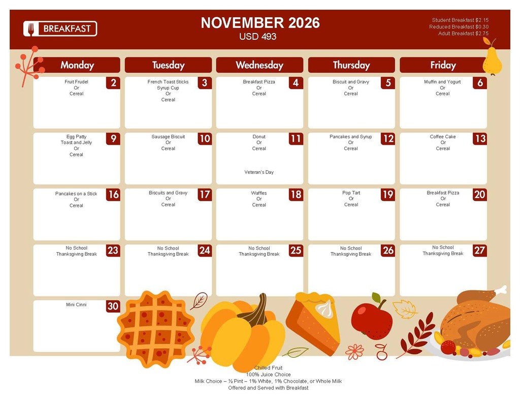 November Breakfast Menu