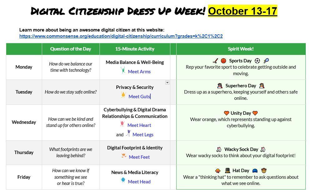 Digital Citizens Dress-Up Week