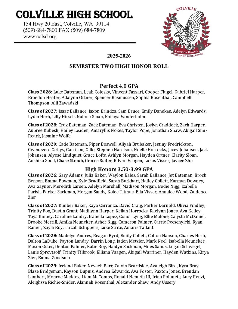 High Honor Roll