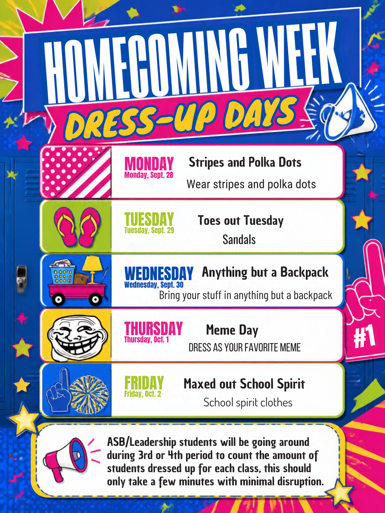 Homecoming Week Dress-Up Days