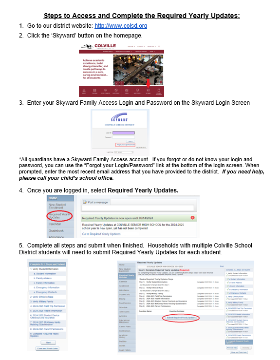Required Yearly Updates