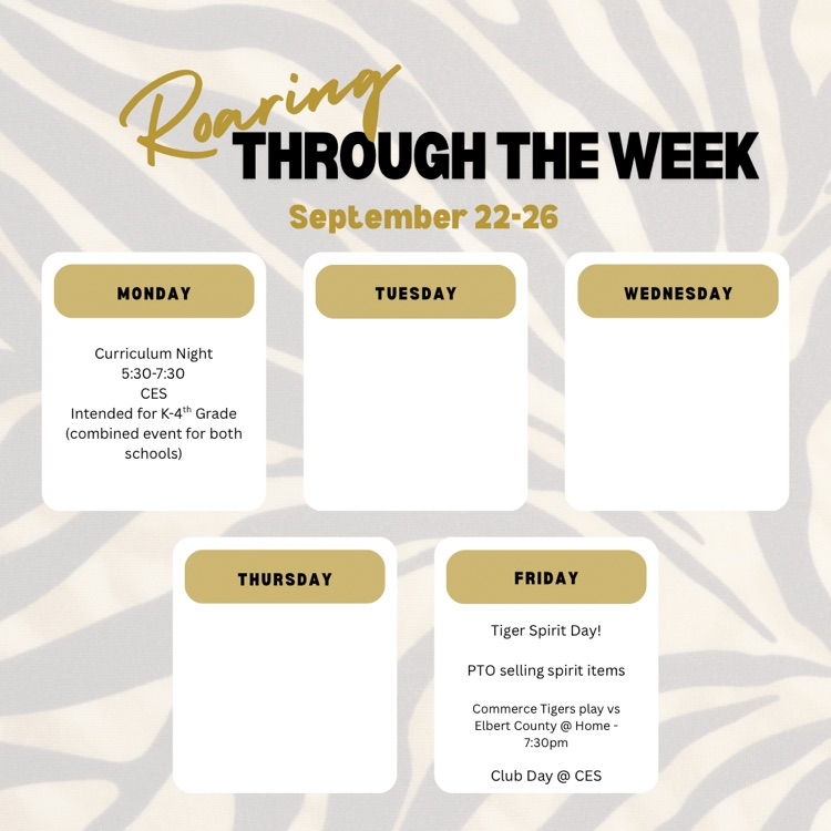 week at a glance