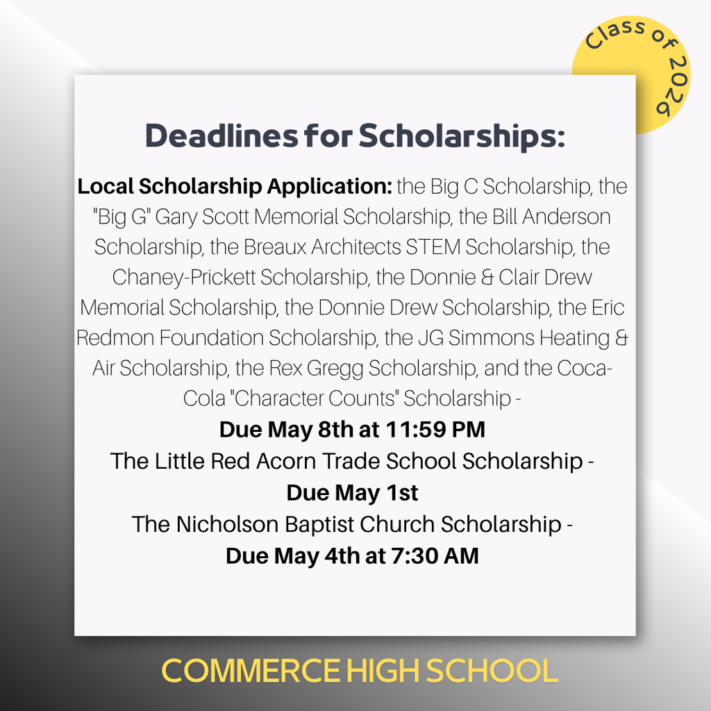 Important information for C/O 2026 and their families!