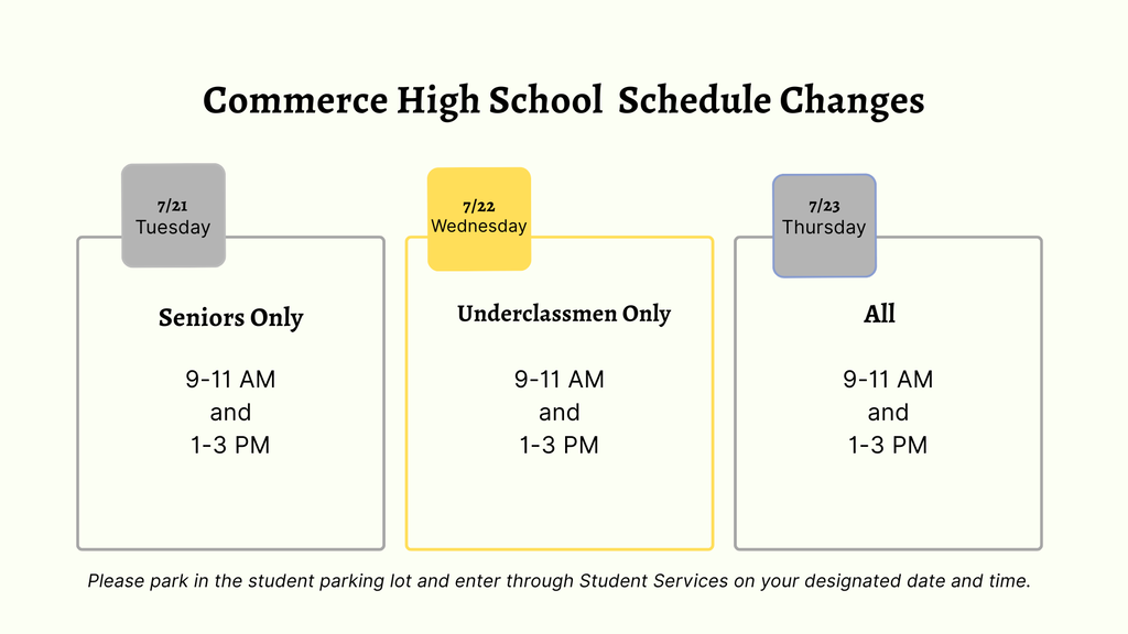 CHS Schedule Change Information