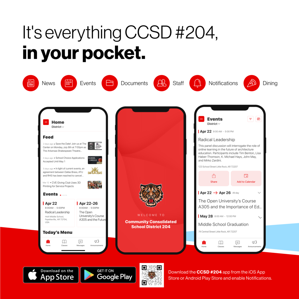 Download the new CCSD 204 app. It's everything CCSD 204 in your pocket