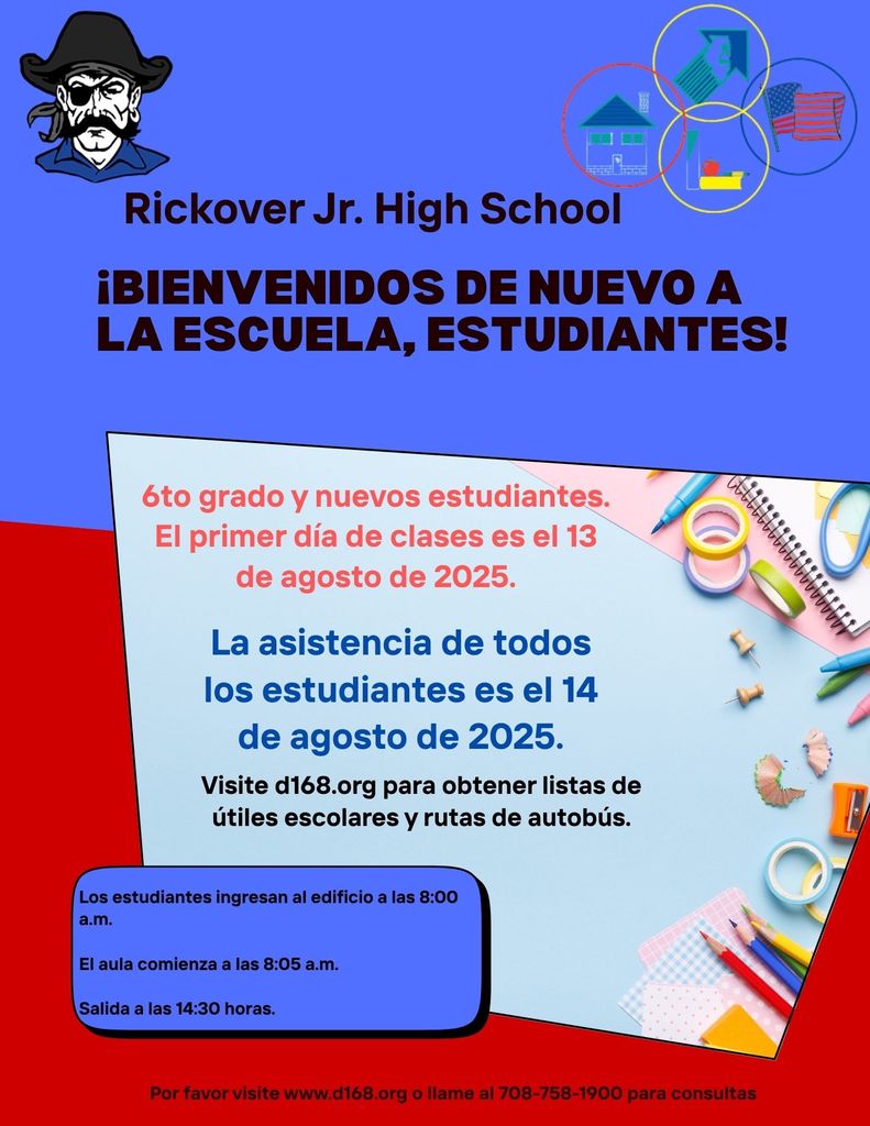 ¡Bienvenidos de nuevo a la escuela, familia del CCSD 168, para un increíble año escolar 2025-2026!