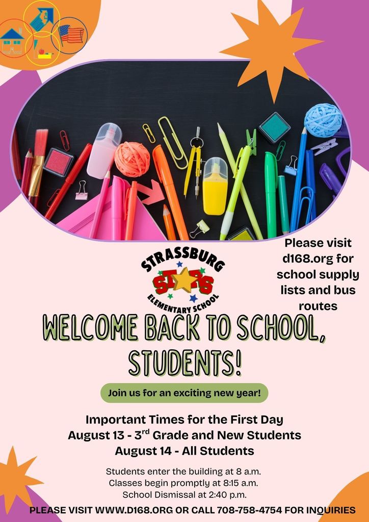 Welcome Back To School CCSD 168 Family  2025-2026! 