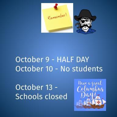 Reminder of upcoming dates