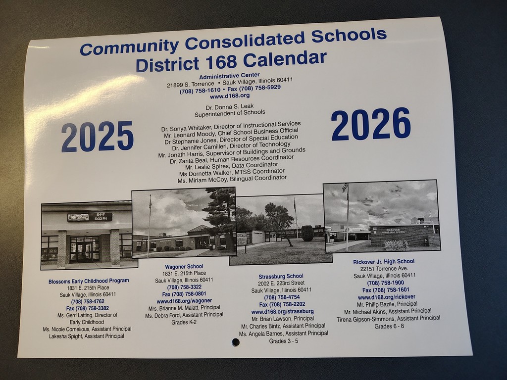 D168 2025-2026 Calendars have arrived!