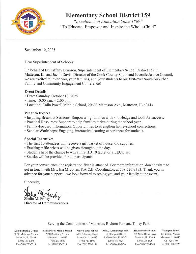 South Suburban Family and Community Engagement Conference is October 18,2025  