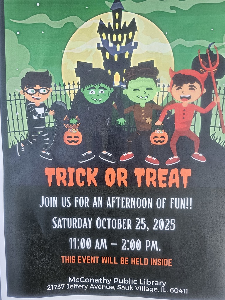 CCSD 168 Families are invited to Sauk Village Trick or Treat event on 10/25/2025. 