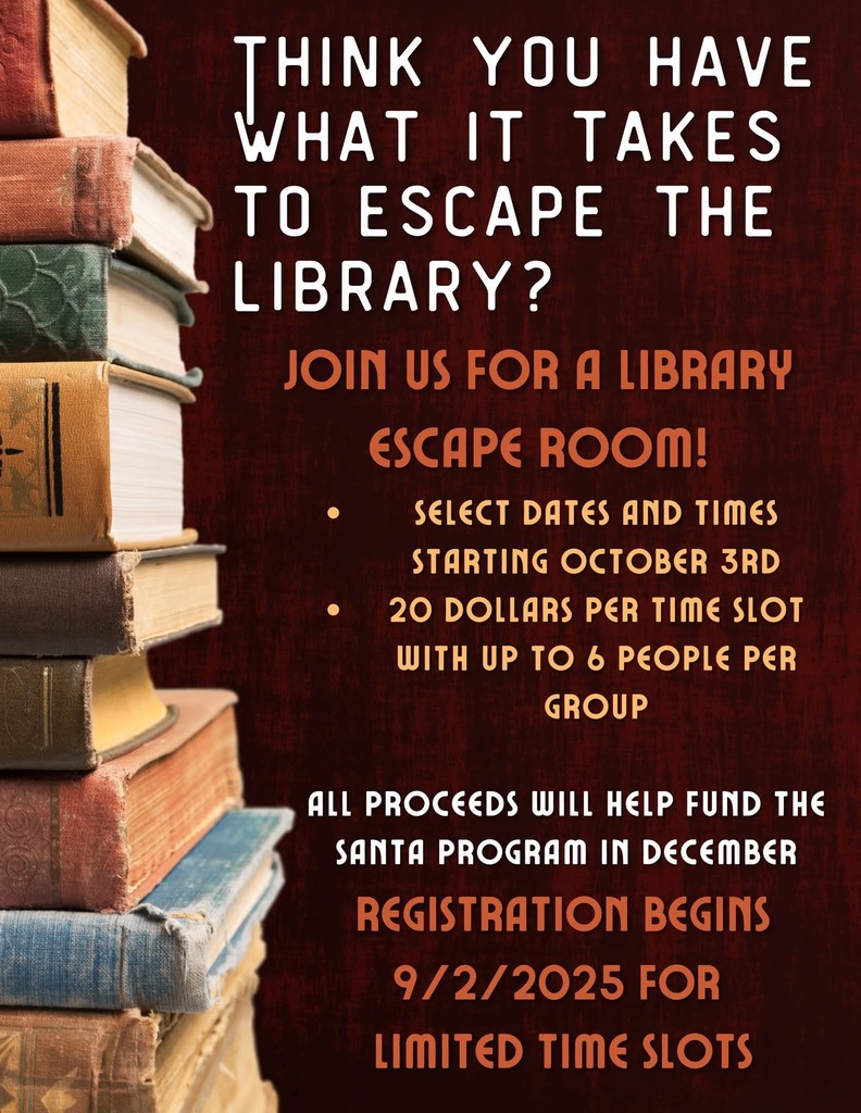 CCSD 168 Families are invited to the Sauk Village Library Escape Room.  