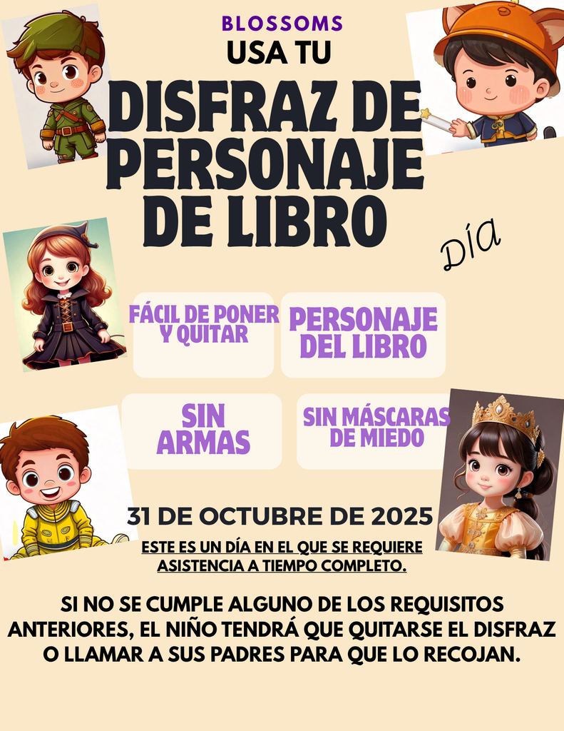 FAVORITE BOOK CHARACTER FLYER-SPANISH