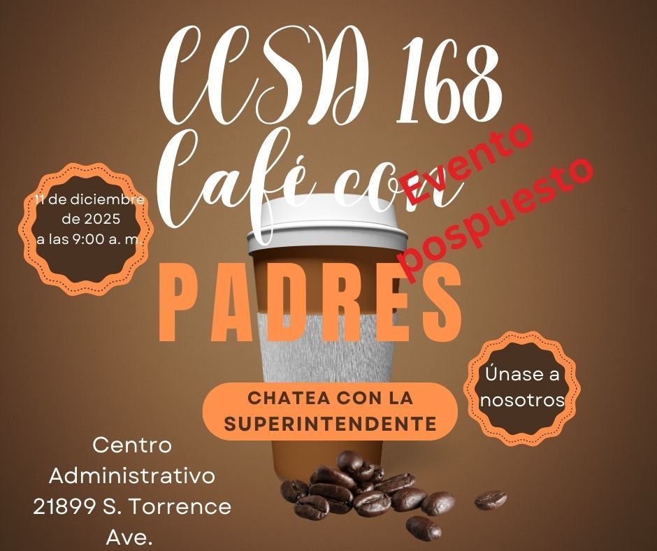 La reunión informal con el superintendente del distrito escolar CCSD 168 se pospone hasta enero de 2026. Les deseamos a usted y a su familia unas felices y seguras fiestas.