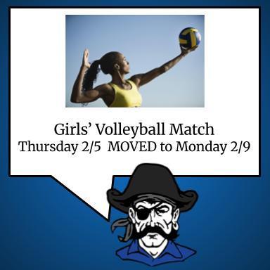 Girls' Volleyball match moved 