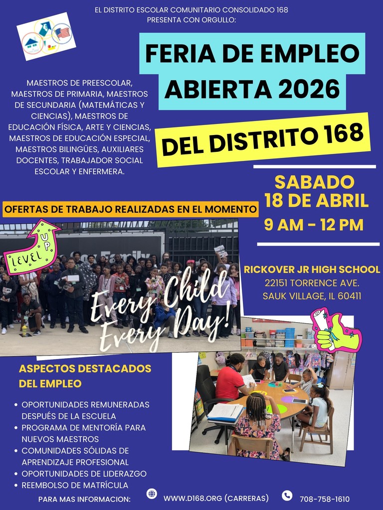 Folleto de Feria de empleo 2026 del Distrito 168