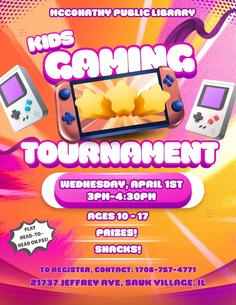 McConathy Public Library is inviting the families of CCSD 168. La Biblioteca Pública McConathy invita a las familias del CCSD 168.