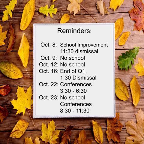 Dates of upcoming schedule changes