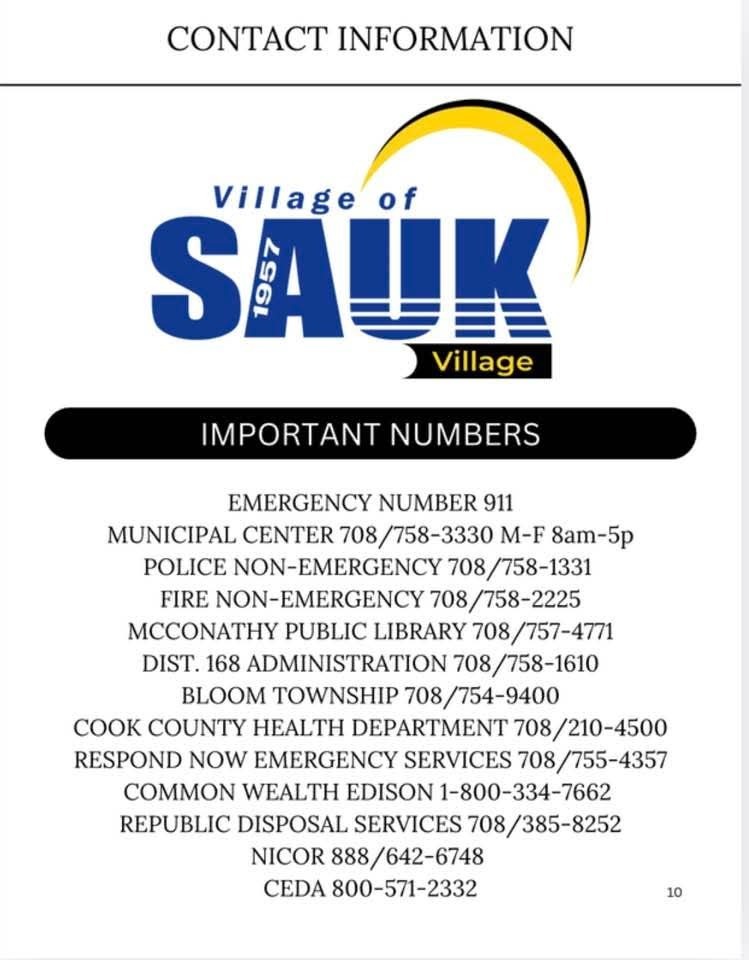 Sauk Village Contacts