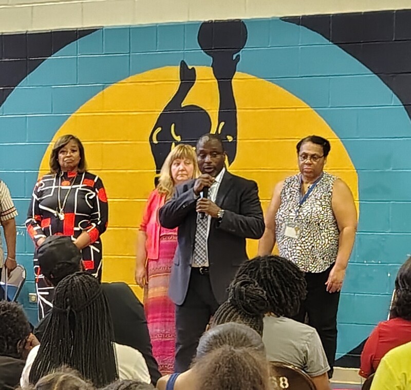 Principal Bazile speaking