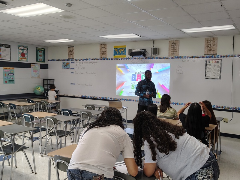 Mr. Gariba speaks to families