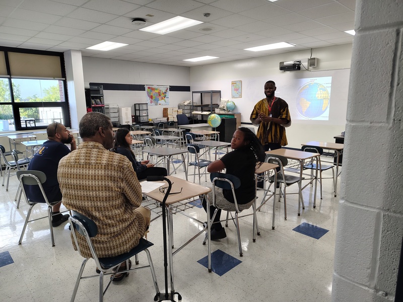 Mr. Gariba speaks to families