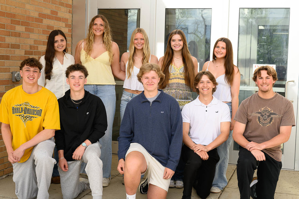 prom court (5 boys and 5 girls) pose for the camera