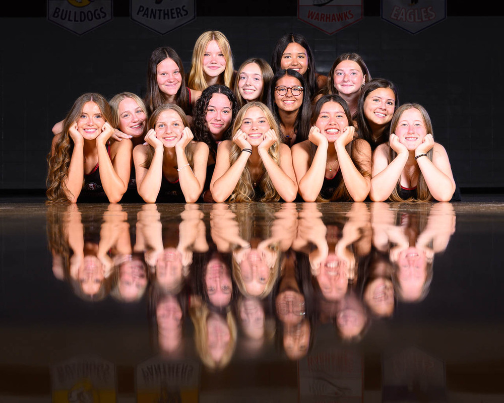 group photo in a pyramid.