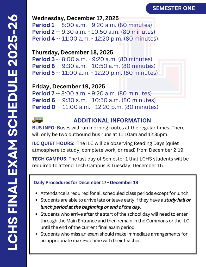 Final Exam Schedule S1 2025