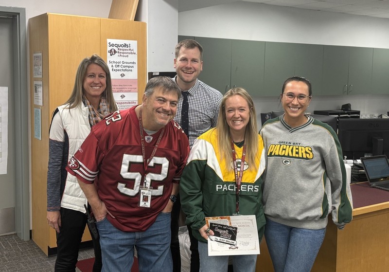 Ms. Weir with admin in the deans office