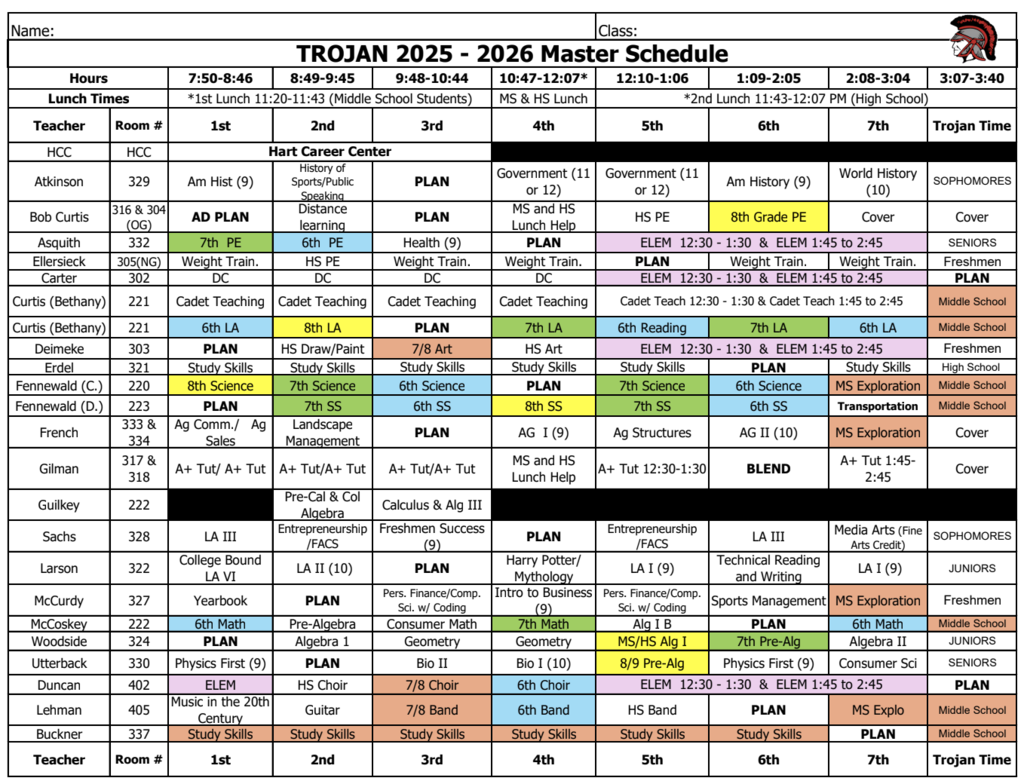 🎓 Attention High School Students! 🎓 Your class schedules for the 2024-2025 school year are now live in Infinite Campus!   So once you have enrolled on or after July 28, you can hop on your student account and take a look at what classes you're signed up for. Don’t love what you see? 😬 No worries—we’ve got dedicated schedule change days just for you (based on your grade level).  Check your student email for details about your specific appointment time! 🗓️ Schedule Change Dates: • Seniors – Tuesday, August 5 • Juniors – Wednesday, August 6 • Sophomores – Thursday, August 7 • Freshmen – Friday, August 8  📌 New students: After you have enrolled, Please contact the school for an appointment (855-708-7567 or gilman@cr6.net – Staff report back on August 5)!  📞 Can’t make your time? Call the office after August 5 and we’ll do our best to fit you in (855-708-7567 or gilman@cr6.net).  🚫 Please note: No schedule changes will be made during Open House this year.  The good news? You’ll still have the first week of school to make changes if needed—so no stress!  Check out the attached schedule to see what classes are available and start planning now! We’re looking forward to a great year—see you soon, Trojans! 