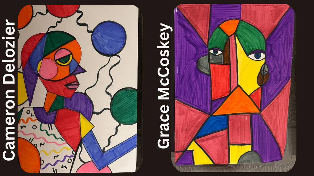 Each week, artists are selected as the Artist of the Week for their artwork. At the end of each month, an Artist of the Month is chosen for K-2nd grades, 3rd-5th grades, Middle School, and High School. Congratulations to the high school artists!