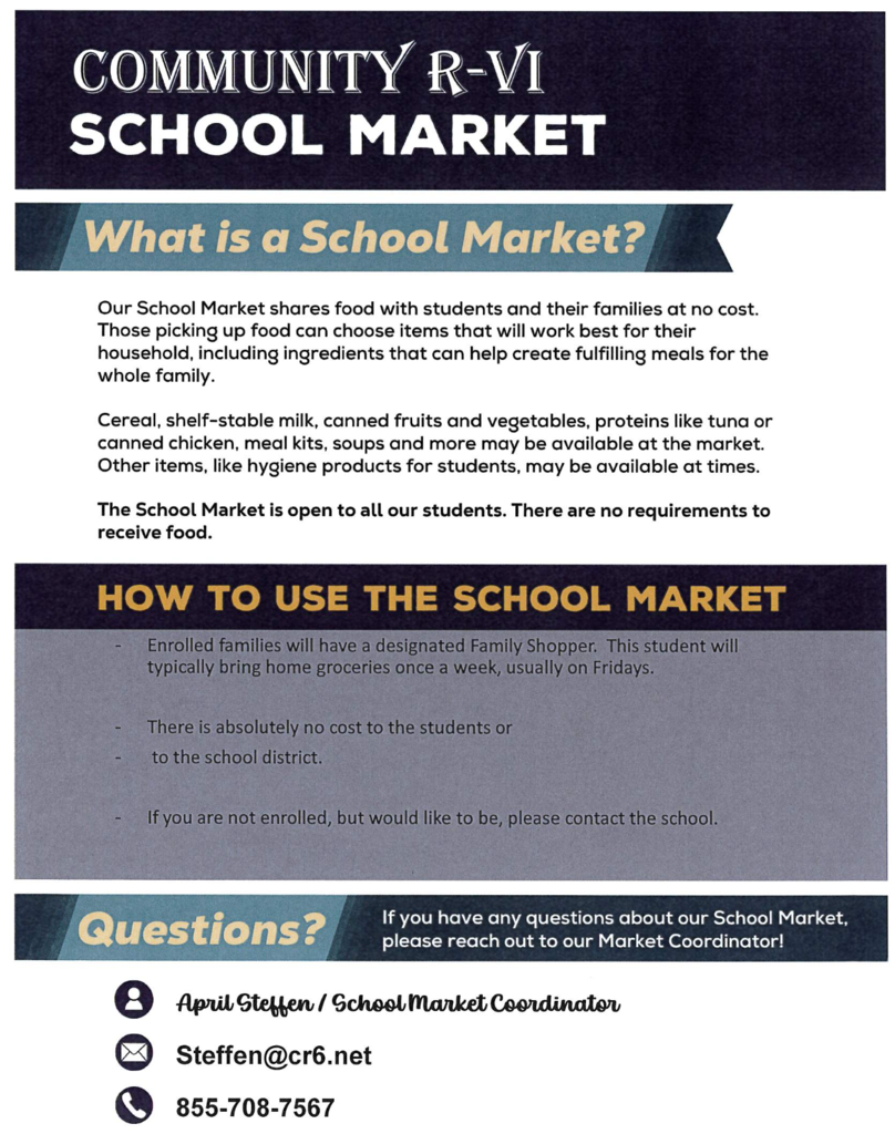 Our school market is open to all students.