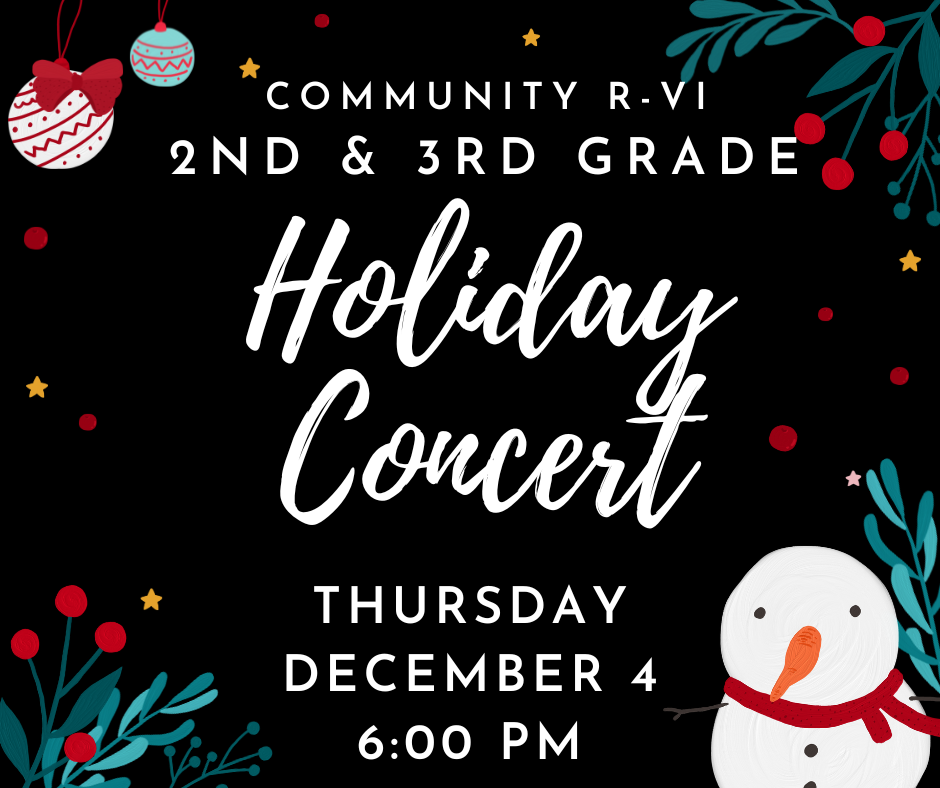 Join us tonight at 6 p.m. for the 2nd and 3rd grade concert!