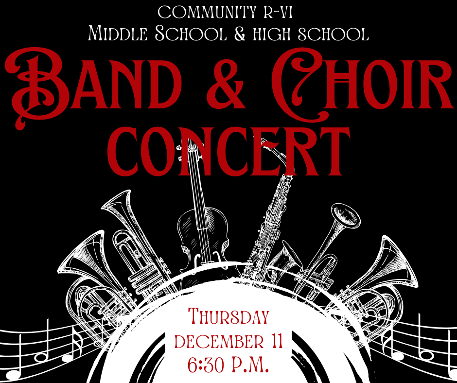 Join us tomorrow for the Middle School & High School Band and Choir Concert!