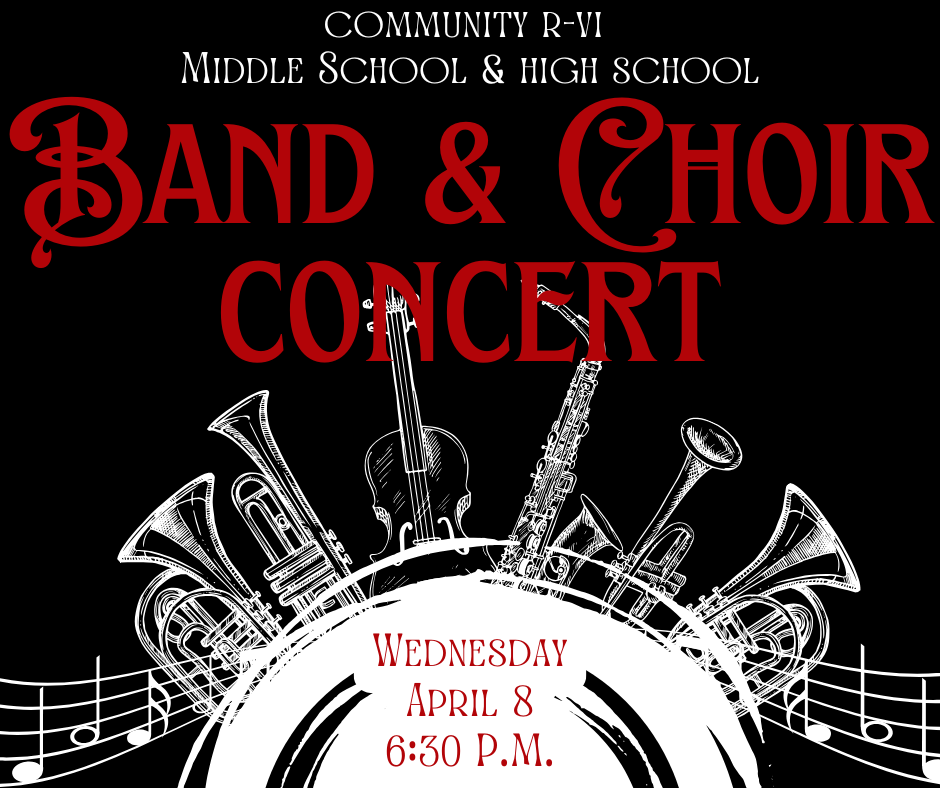 Join us tomorrow for the Middle and High School Band and Choir Concert at 6:30 in the Old Gym.