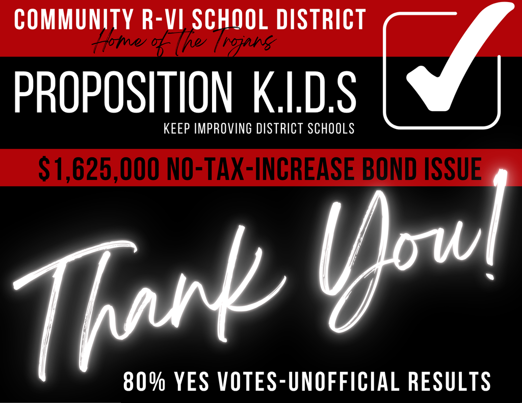 We are incredibly grateful that Proposition KIDS passed with 80% of the vote! Thank you to our amazing community for supporting our school, students, and staff. It's a great day to be a TROJAN!