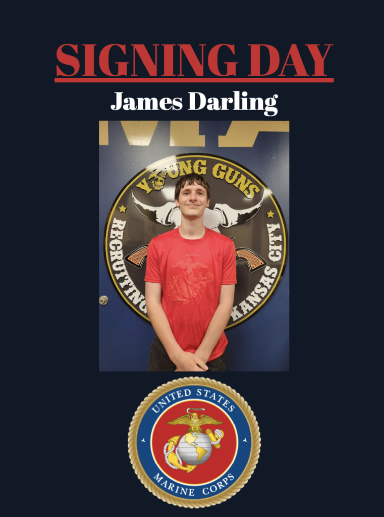 Please join us for our next signing day on May 5th at 3:06 p.m. as James Darling commits to serving our country as a Marine!