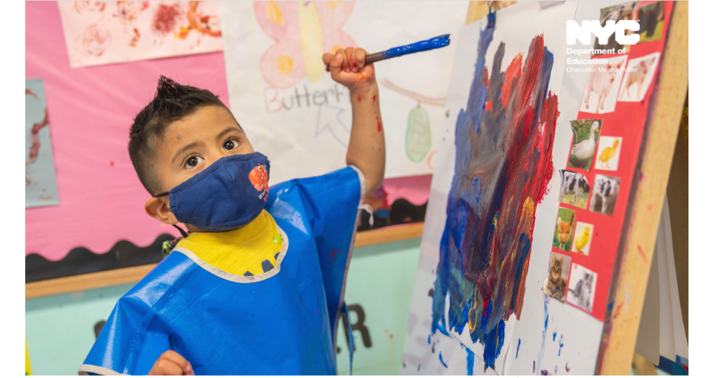 student painting