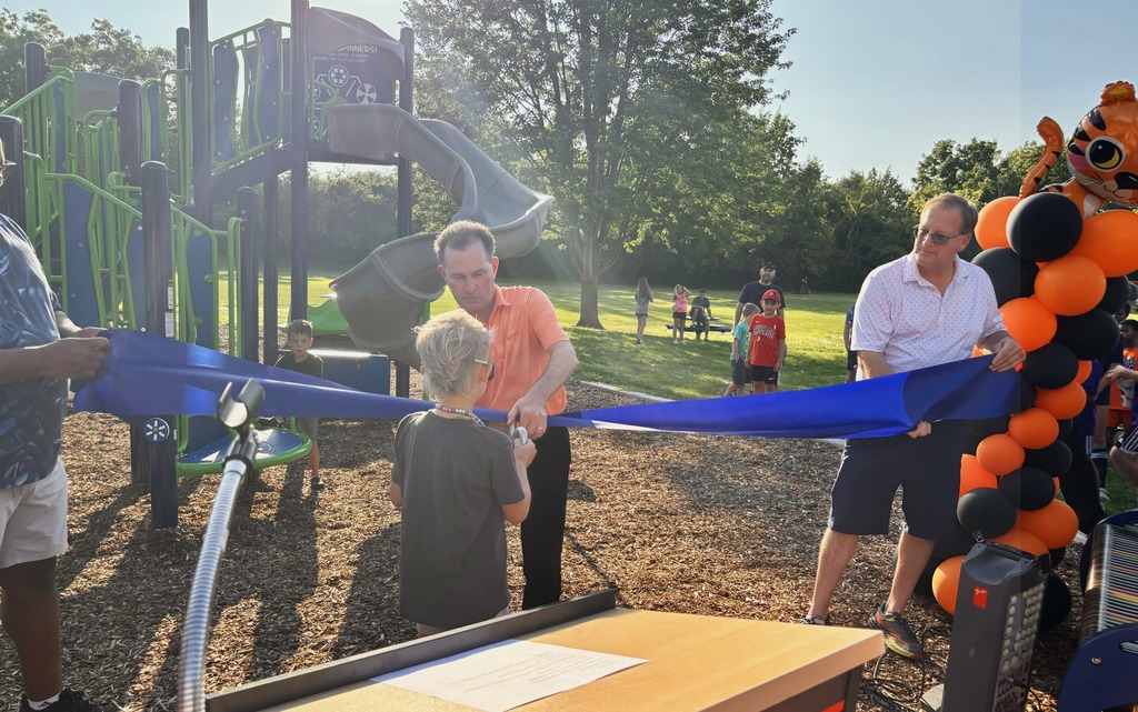Cutting the ribbon