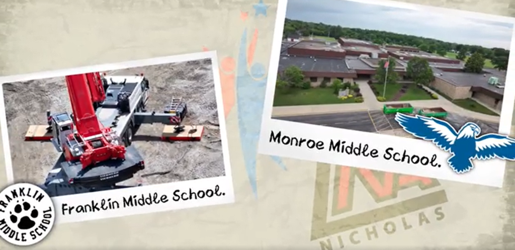 Montage of Franklin and Monroe construction
