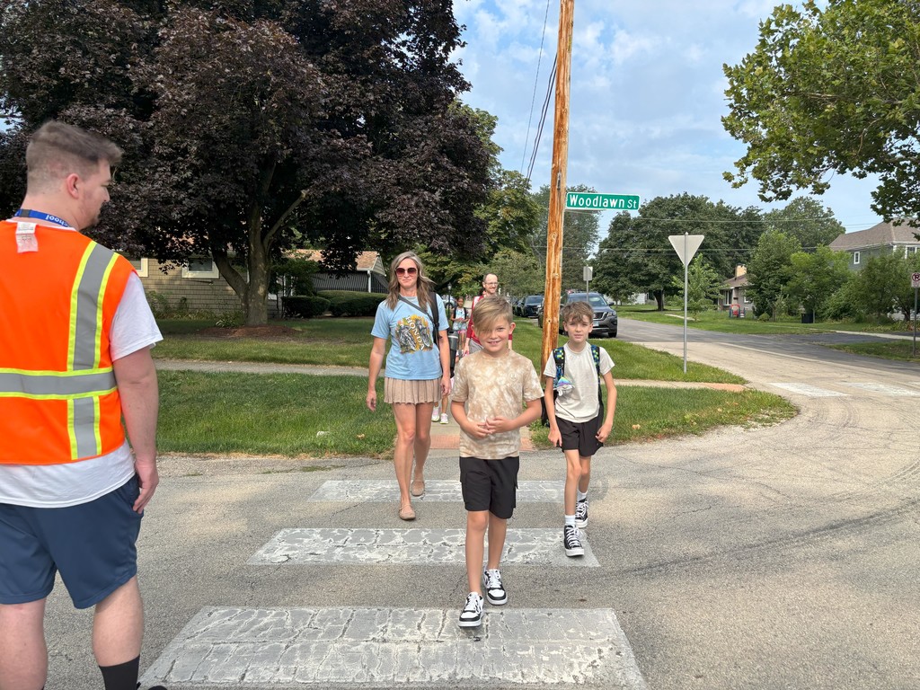 Family and crossing guard