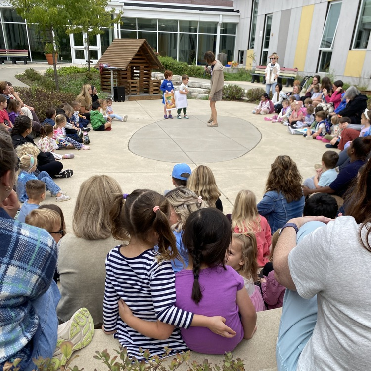 Reading in the courtyard