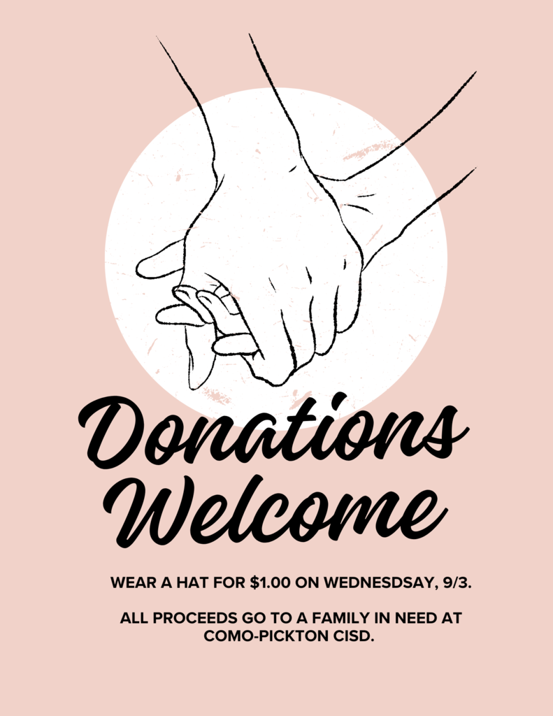 Wednesday, 9/3, pay $1.00 and wear a hat to support a local family!