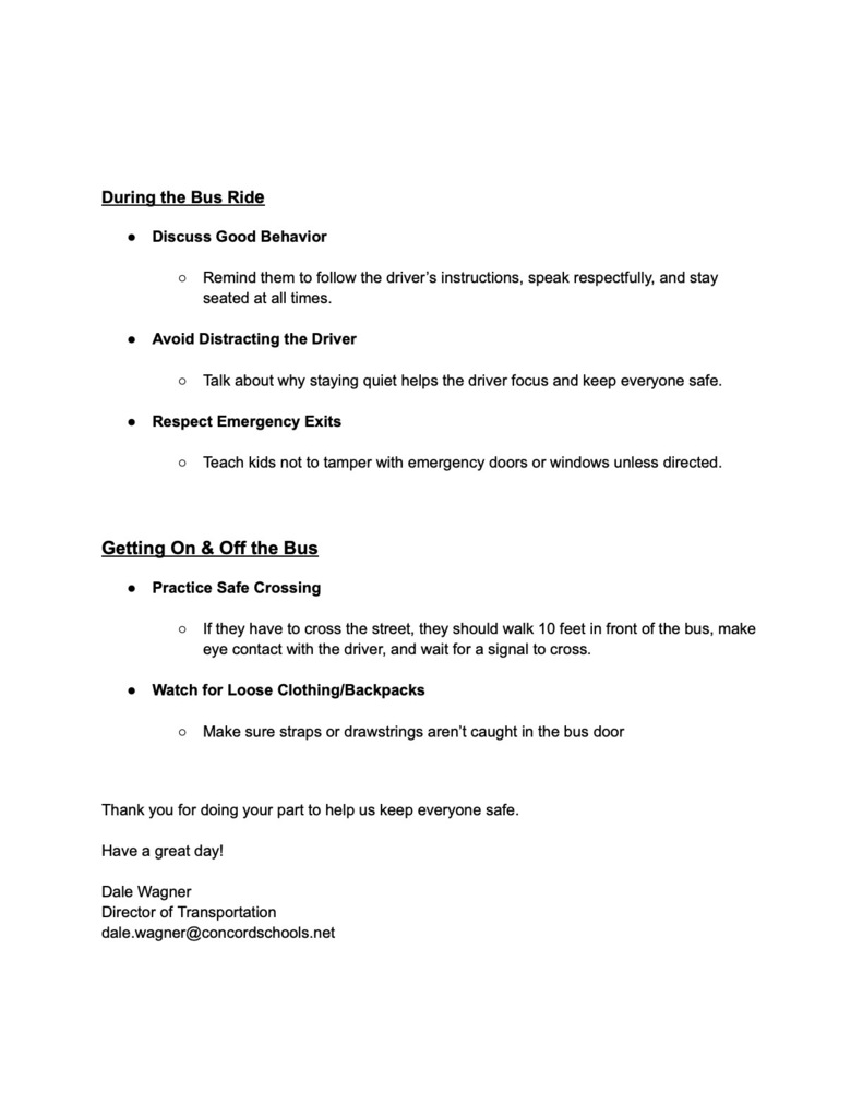 Bus Safety Memo