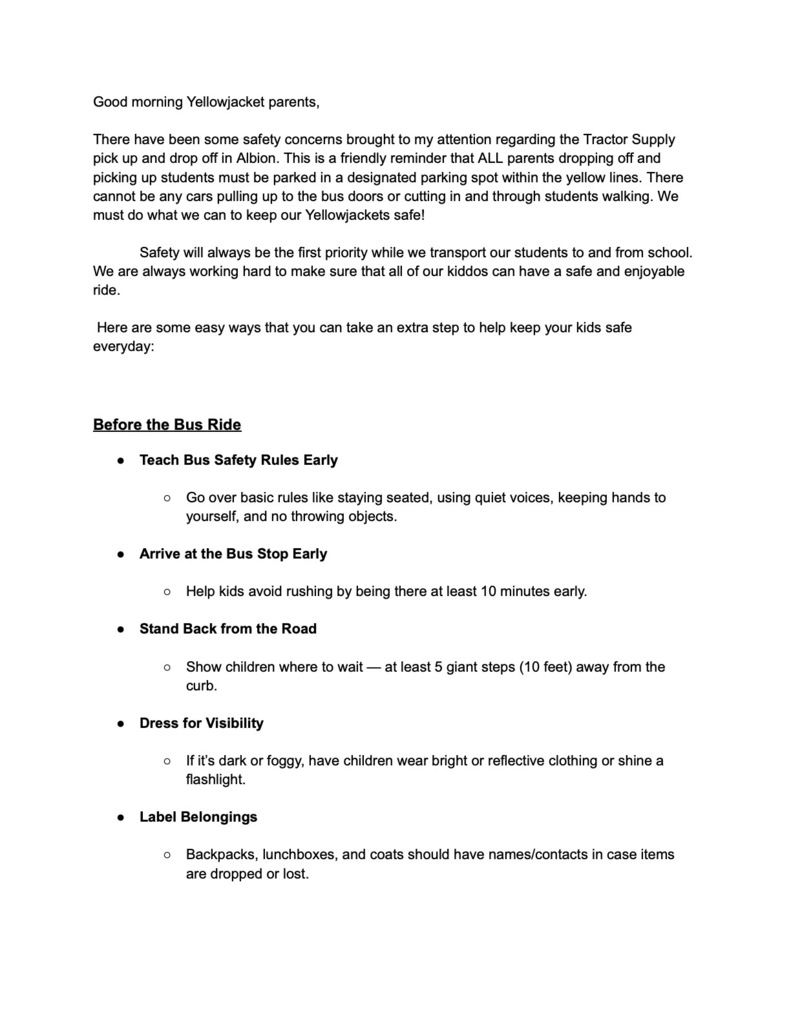 Bus Safety Memo
