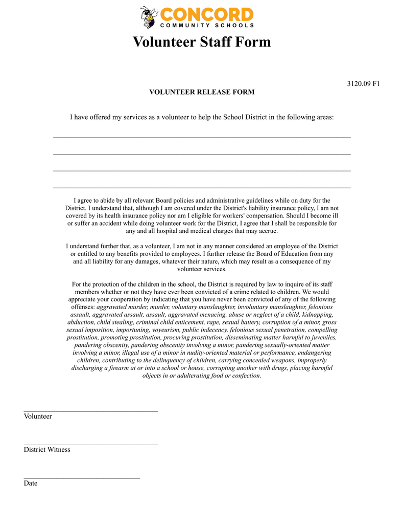 volunteer form page 2