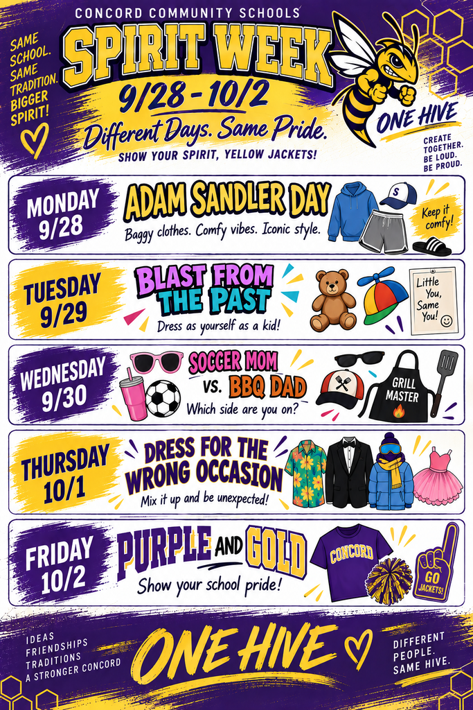 Spirit Week Dress up days