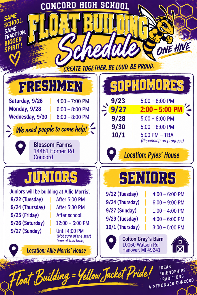 Float Building Schedule