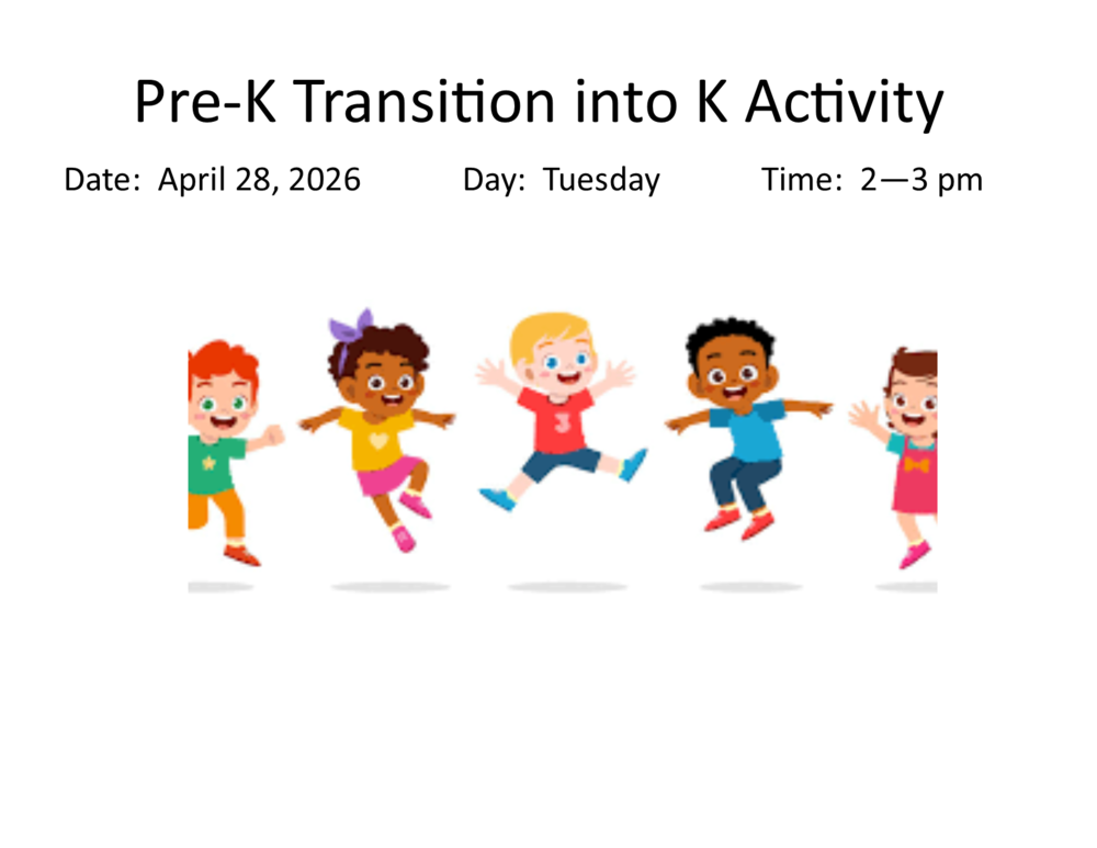 Pre-K to K Transition Activity